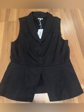 Reformation Black Tailored Sleeveless Blazer Vest